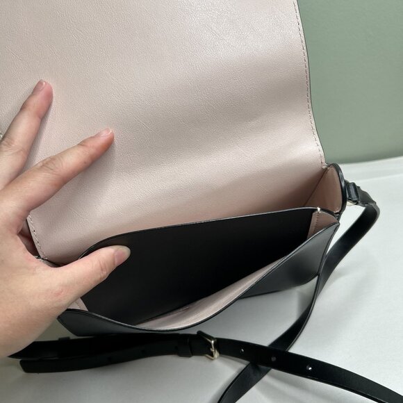 Kate Spade Nadine Medium Flap Black Smooth Leather Crossbody Bag - Picture 7 of 13